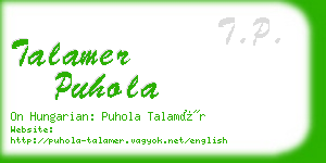 talamer puhola business card